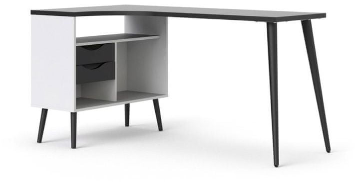 eoshop Písací stôl Retro 450 biela/čierna
